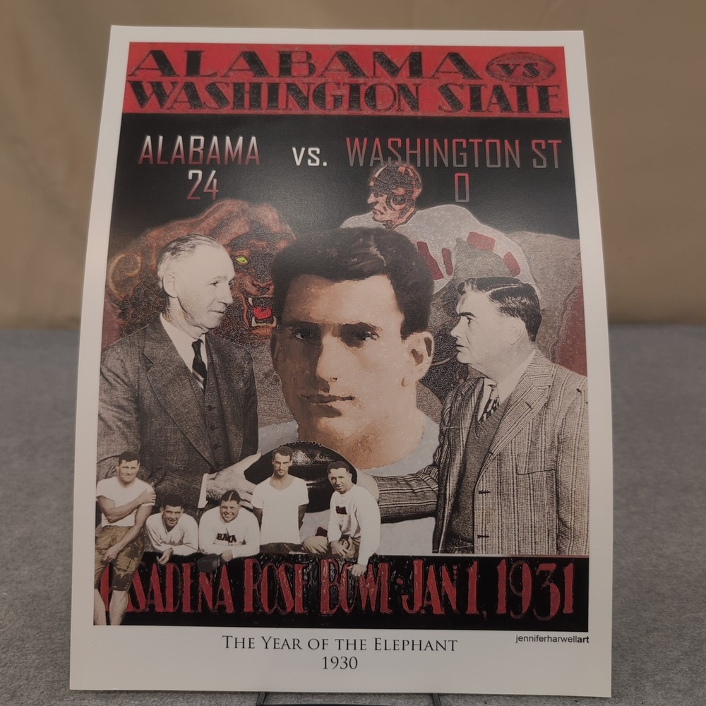 Jennifer Harwell Art History of Alabama Crimson Tide Football Print 13 Piece Set - Picture 7 of 13